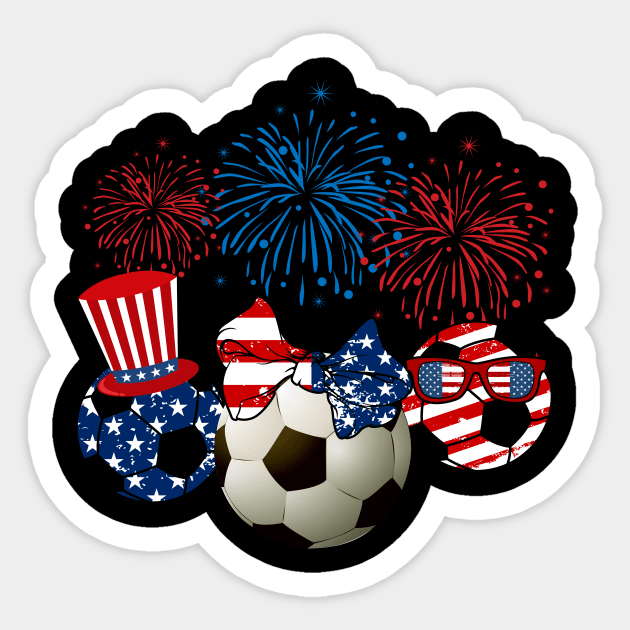 Soccer American Flag Fireworks Sticker by Flavie Kertzmann
